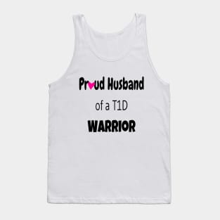 Proud Husband Black Text Pink Heart Tank Top